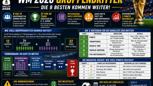 WM 2026 Gruppendritte: Tabelle & wer weiterkommt