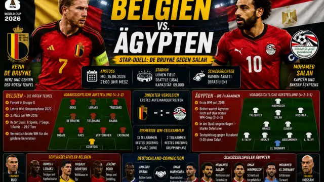 Belgien Ägypten: Star-Duell De Bruyne gegen Salah
