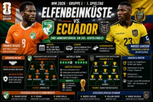 Elfenbeinküste Ecuador: WM-Auftakt 2026 in Gruppe E