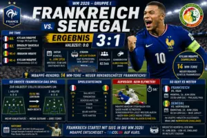 Frankreich Senegal Ergebnis: 3:1 – Mbappé-Doppelpack