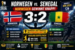 Norwegen Senegal Ergebnis: 3:2, Haaland-Doppelpack