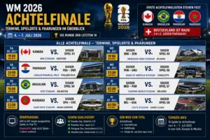 WM 2026 Achtelfinale: Termine, Spielorte & Paarungen