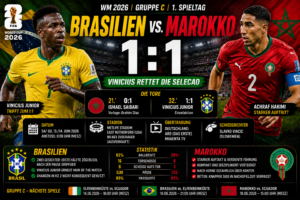 Brasilien Marokko 1:1: Vinicius rettet die Selecao