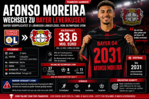 Afonso Moreira zu Bayer Leverkusen: 33,6 Mio Ablöse