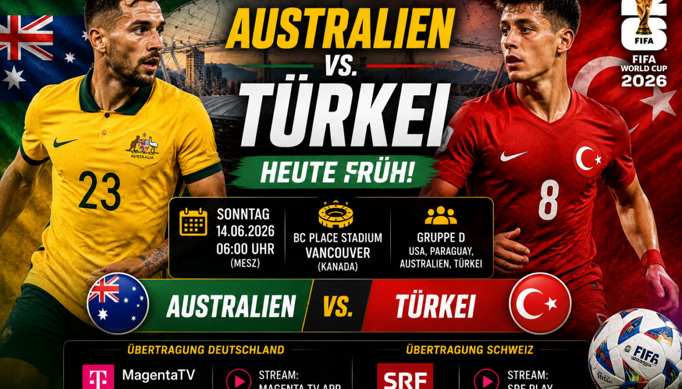 Australien Türkei heute: Anstoß, Aufstellung & TV