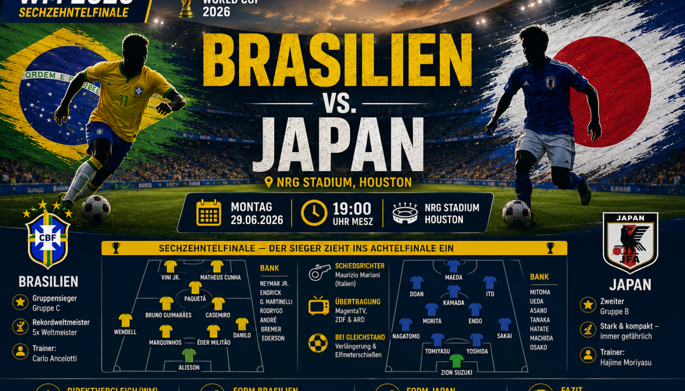 Brasilien Japan WM 2026: Aufstellung & Vorschau