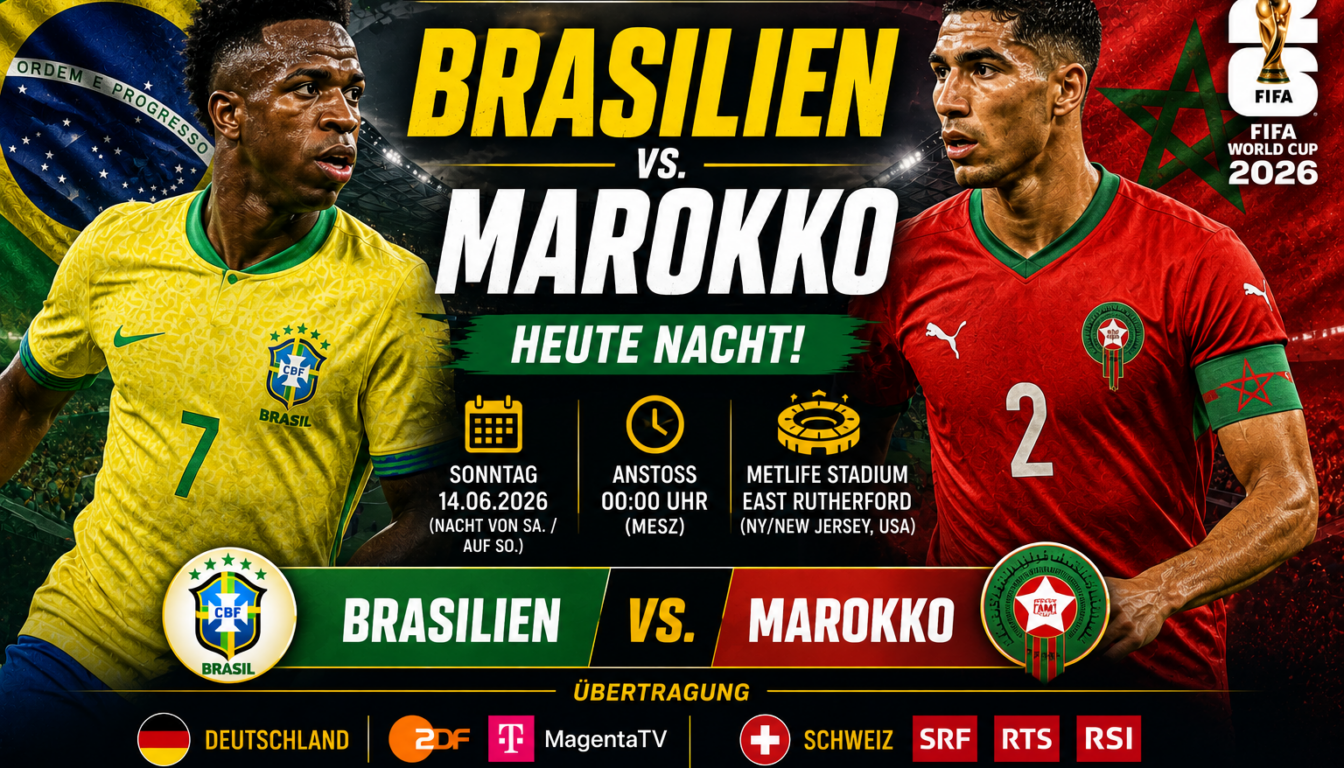 Brasilien Marokko heute: Anstoß, Aufstellung & TV