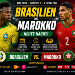 Brasilien Marokko heute: Anstoß, Aufstellung & TV
