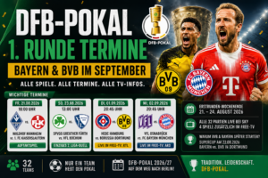 DFB-Pokal 1. Runde Termine: Bayern & BVB im September