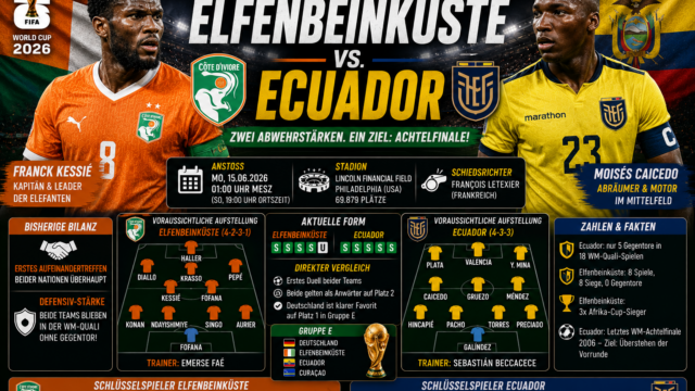 Elfenbeinküste Ecuador: WM-Auftakt 2026 in Gruppe E