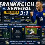 Frankreich Senegal Ergebnis: 3:1 – Mbappé-Doppelpack