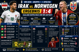 Irak Norwegen Ergebnis: 1:4 – Haaland-Doppelpack