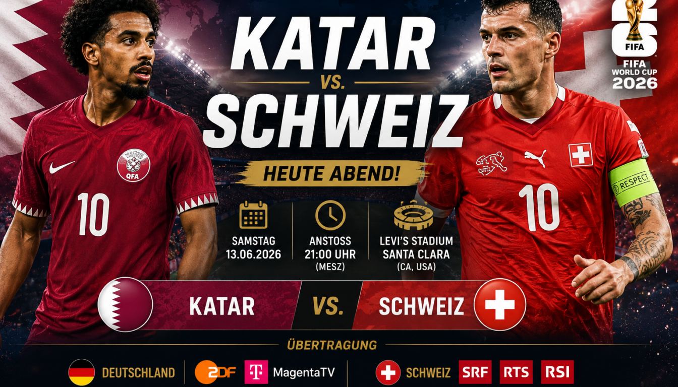 Katar Schweiz heute: Anstoß, Aufstellung & Übertragung