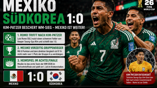 Mexiko – Südkorea 1:0: Kim-Patzer beschert WM-Sieg