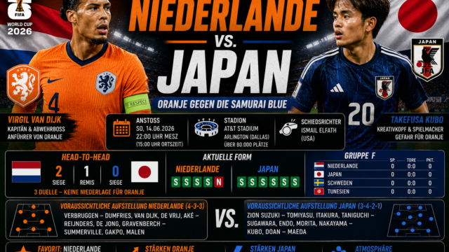Niederlande Japan: Favorit Oranje gegen die Samurai Blue