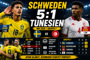Schweden Tunesien Ergebnis: 5:1 – Ayari-Doppelpack zum Auftakt