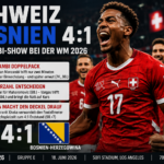 Schweiz – Bosnien 4:1: Manzambi-Show bei der WM 2026