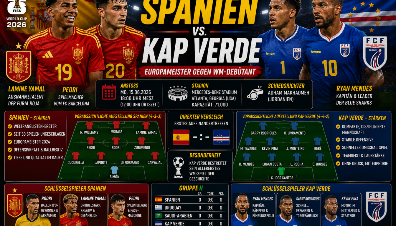 Spanien Kap Verde: Europameister gegen WM-Debütant
