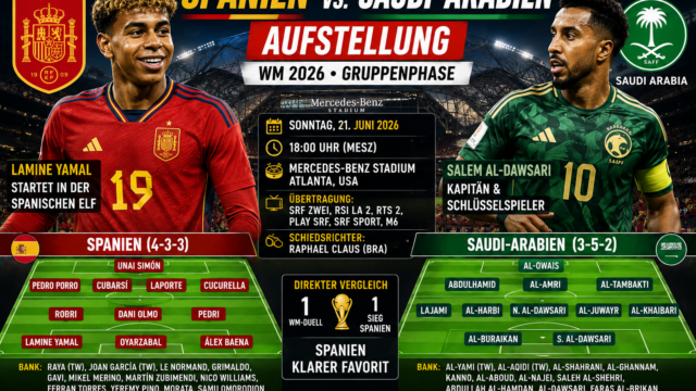 Spanien Saudi-Arabien Aufstellung: WM-Spiel in Atlanta