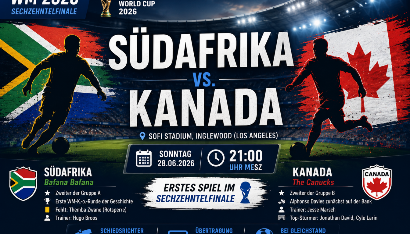 Südafrika Kanada WM 2026: Aufstellung & Vorschau