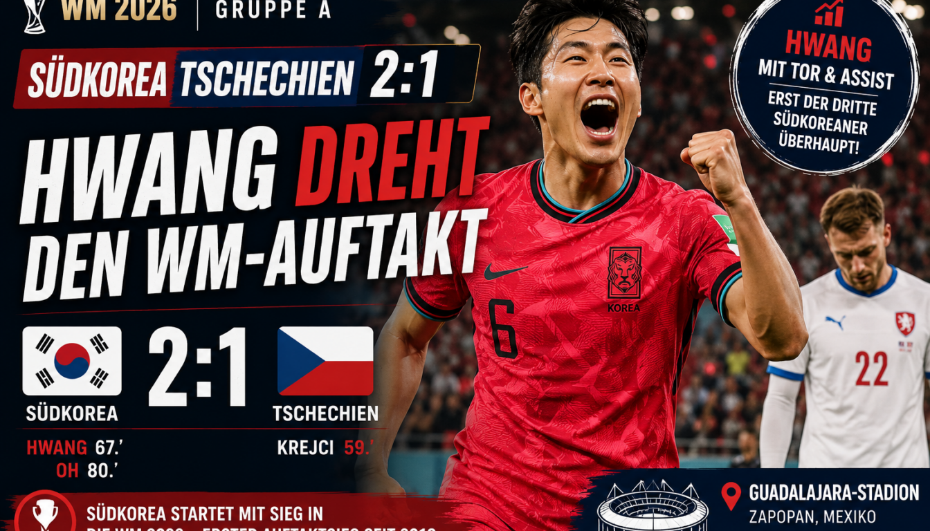 Südkorea Tschechien 2:1 – Hwang dreht den WM-Auftakt