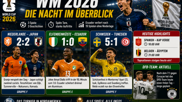 WM 2026: Japan ärgert Oranje, Elfenbeinküste jubelt spät
