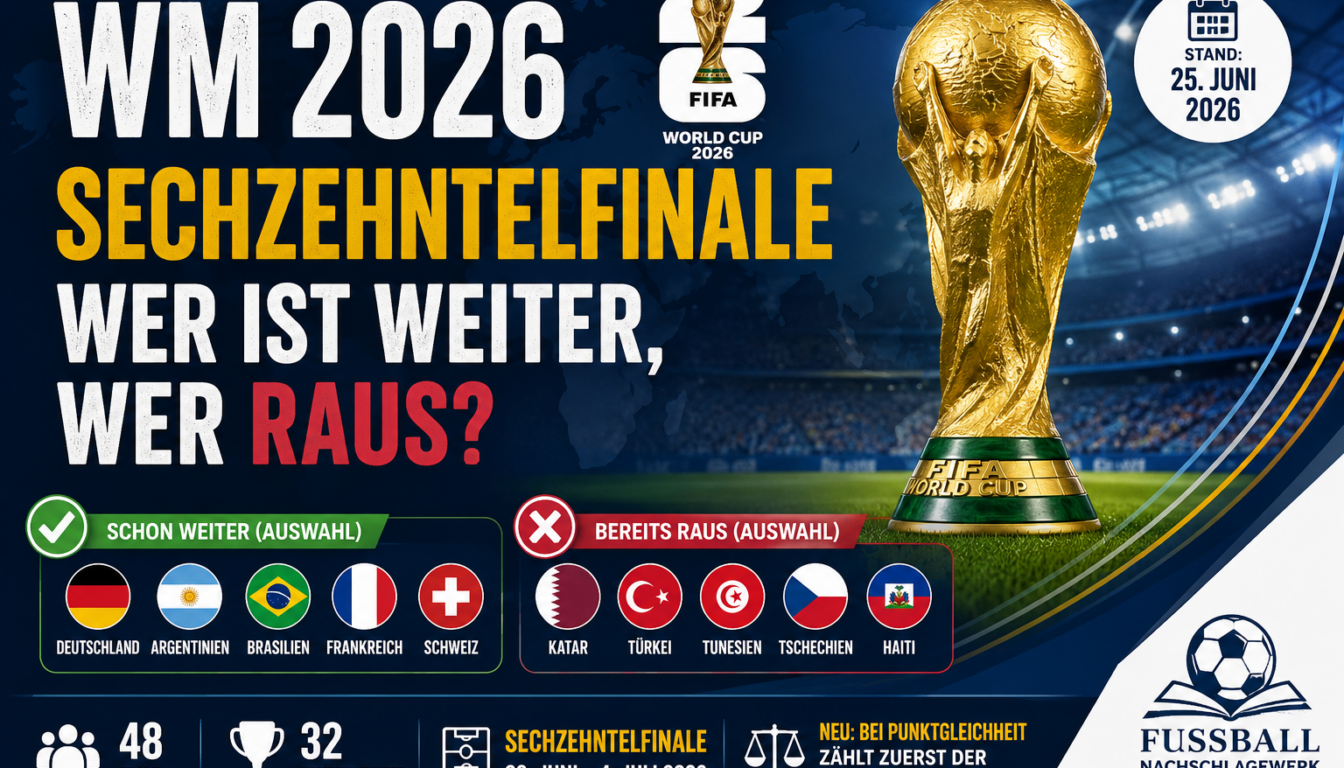 WM 2026 Sechzehntelfinale: Wer ist weiter, wer raus?