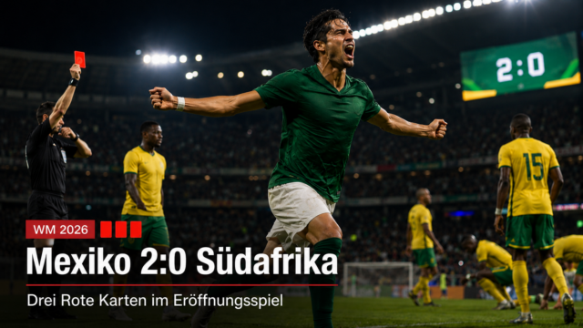WM Eröffnungsspiel: Mexiko siegt 2:0 – drei Rote Karten