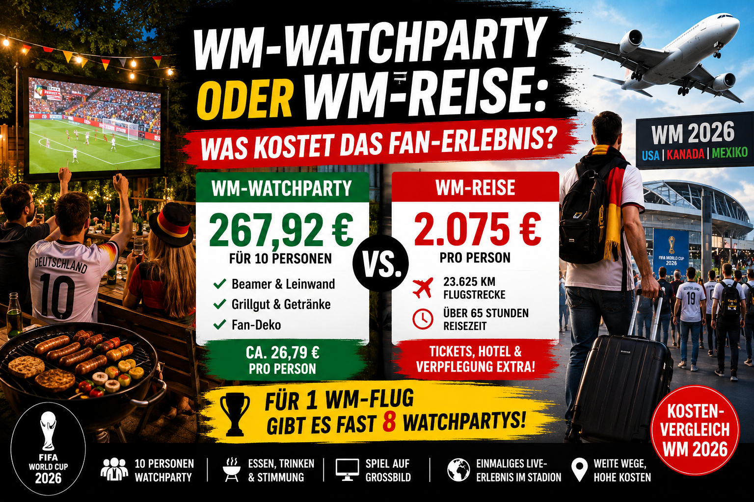 WM-Watchparty oder WM-Reise: Was kostet das Fan-Erlebnis?