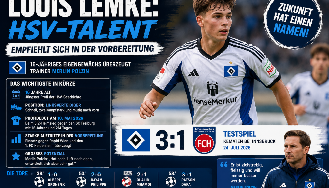 Louis Lemke: HSV-Talent empfiehlt sich in der Vorbereitung