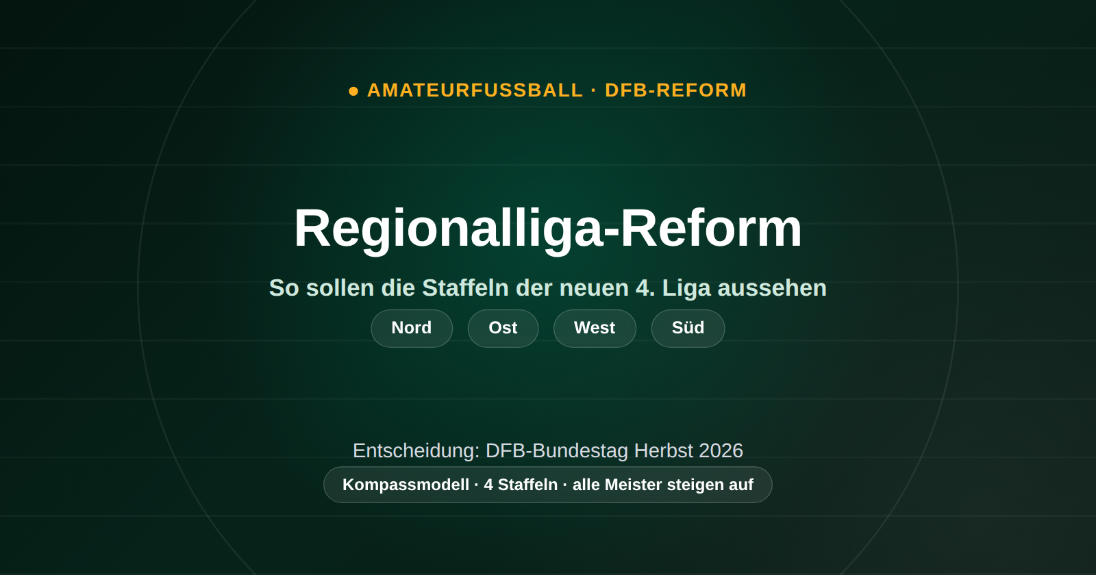 Regionalliga-Reform: So soll die neue 4. Liga aussehen