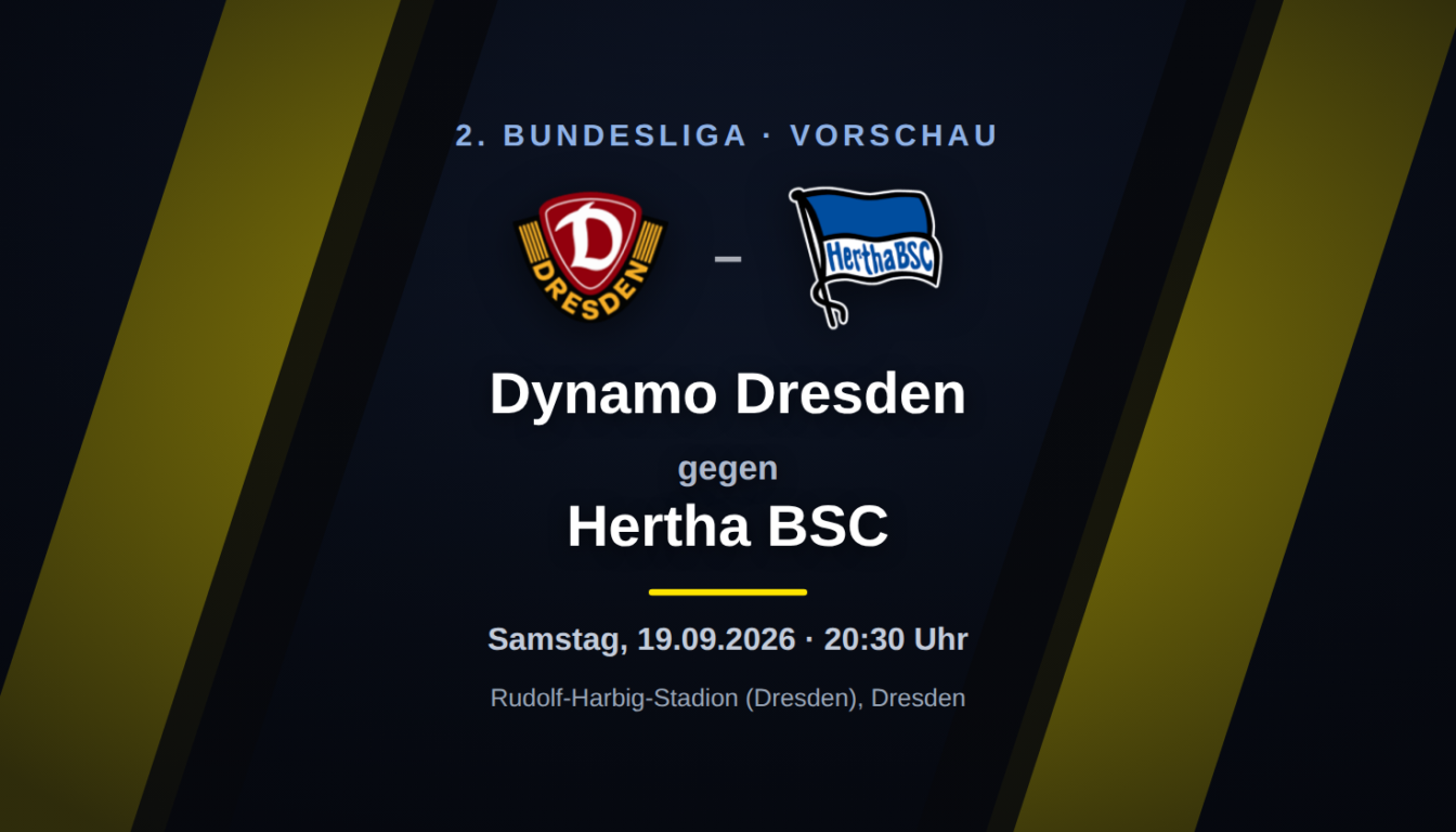 Dynamo Dresden – Hertha BSC: Vorschau, Form & Prognose zum 2. Bundesliga-Spieltag