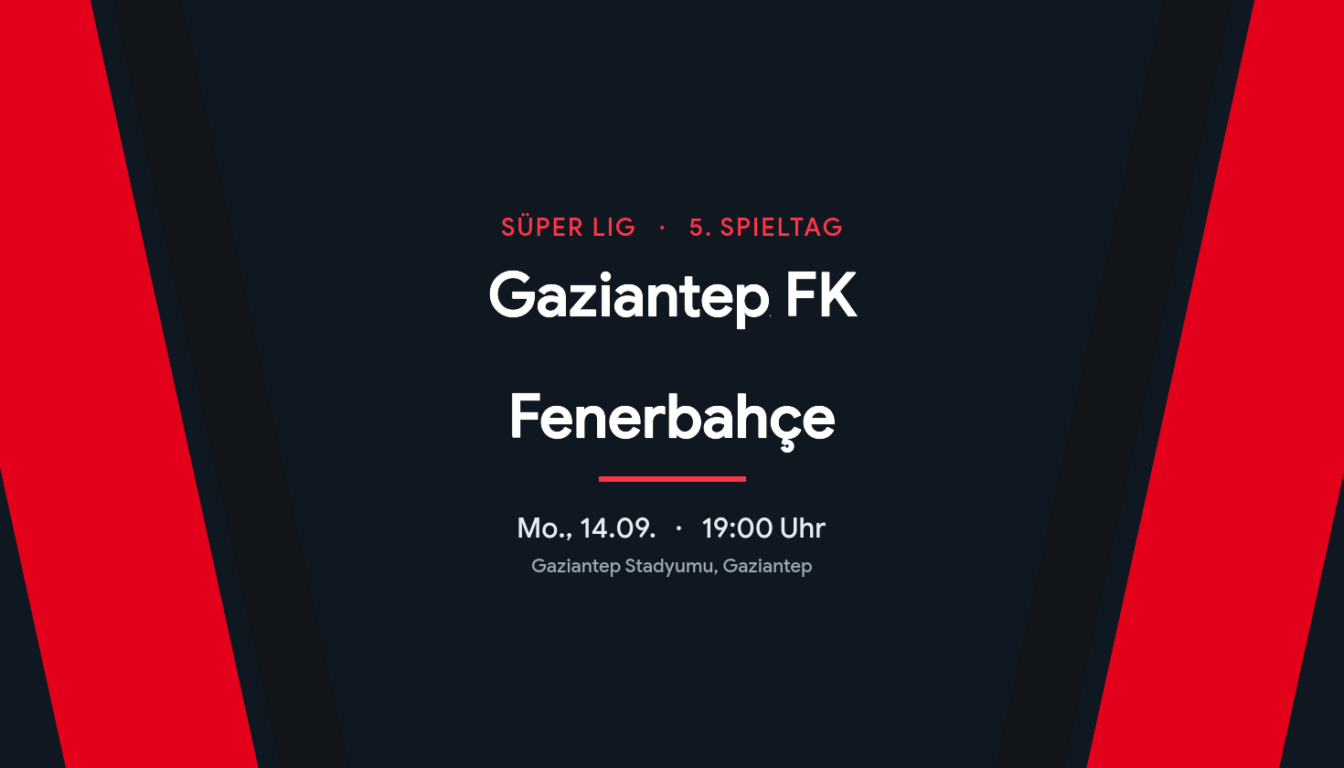 Gaziantep FK – Fenerbahçe: Montagsspiel mit verkehrter Tabellenwelt