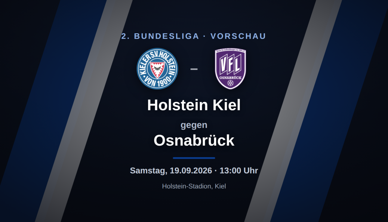 Holstein Kiel – Osnabrück: Vorschau, Form & Prognose zum 2. Bundesliga-Spieltag