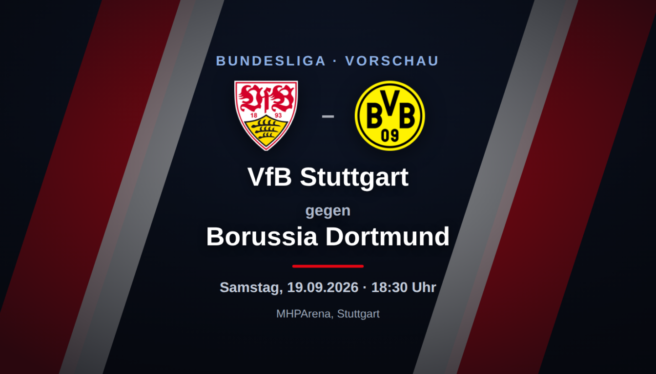 VfB Stuttgart – Borussia Dortmund: Vorschau, Form & Prognose zum Bundesliga-Spieltag