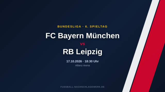 FC Bayern München – RB Leipzig: Spieltagsvorschau zum 6. Spieltag der Bundesliga