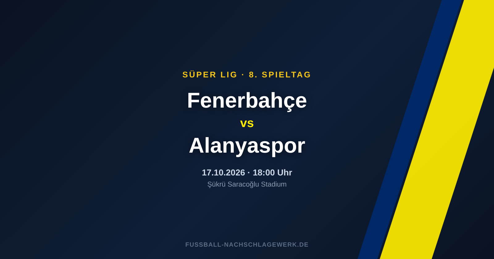 Fenerbahçe – Alanyaspor: Spieltagsvorschau zum 8. Spieltag der Süper Lig