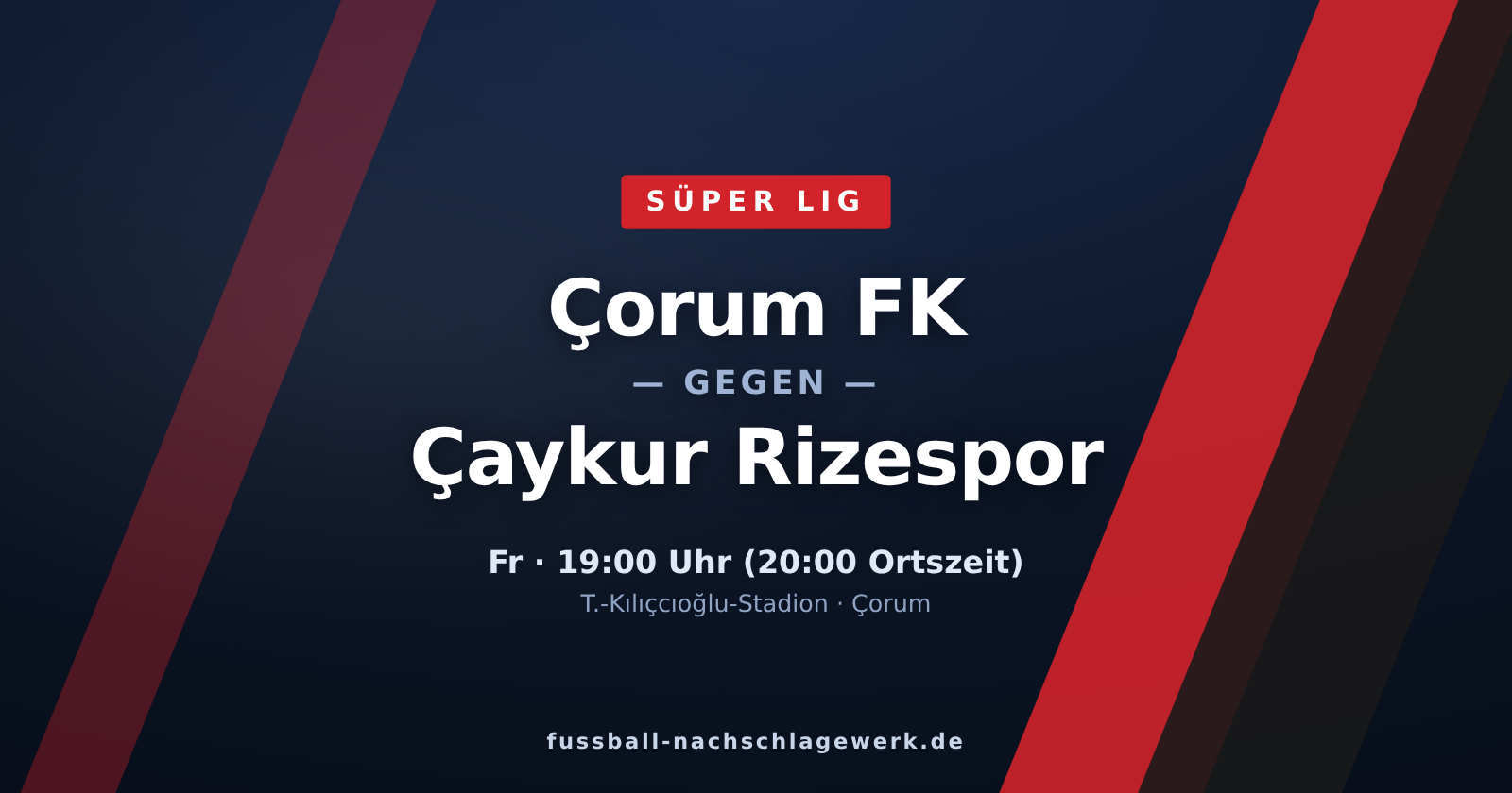 Çorum FK – Çaykur Rizespor: Kellerduell mit leichtem Heimvorteil