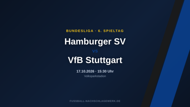 Hamburger SV – VfB Stuttgart: Spieltagsvorschau zum 6. Spieltag der Bundesliga