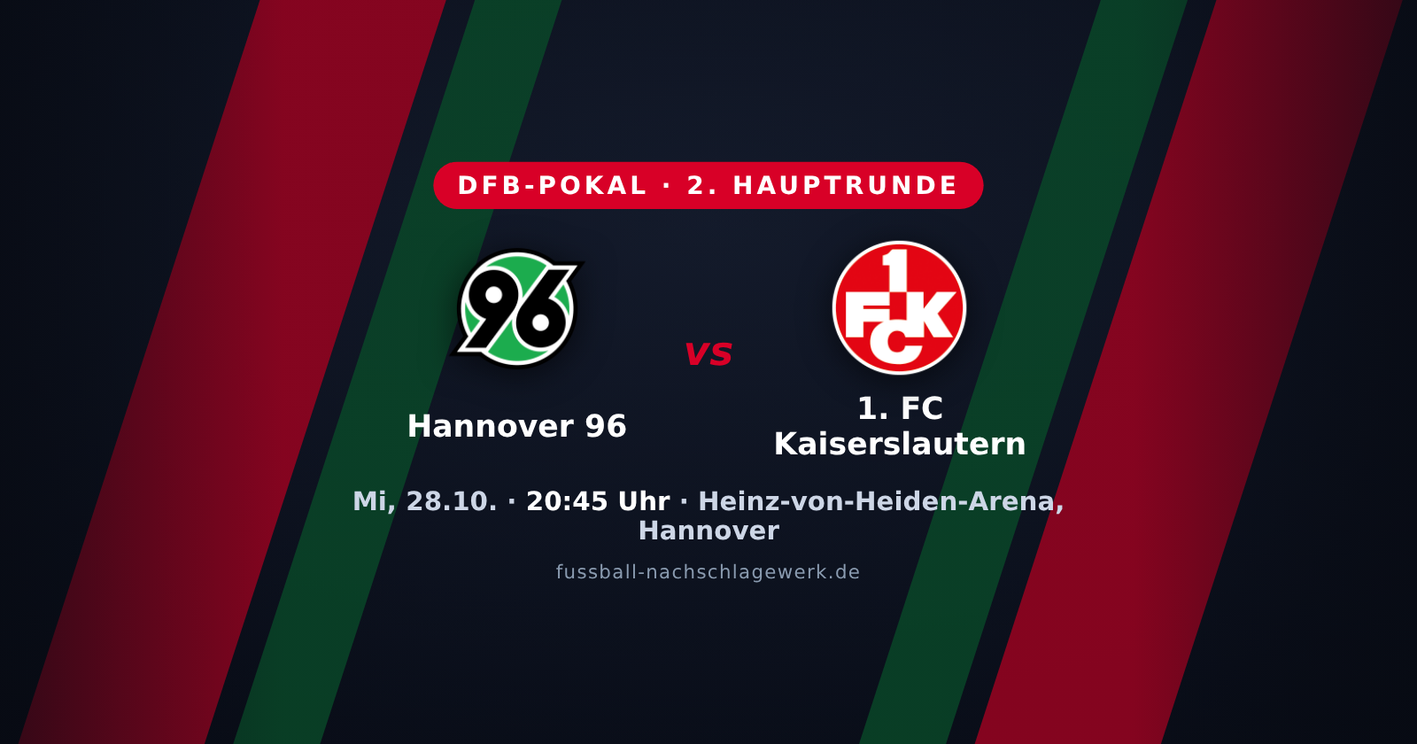 Hannover 96 – 1. FC Kaiserslautern: Zweitliga-Klassiker unter Flutlicht