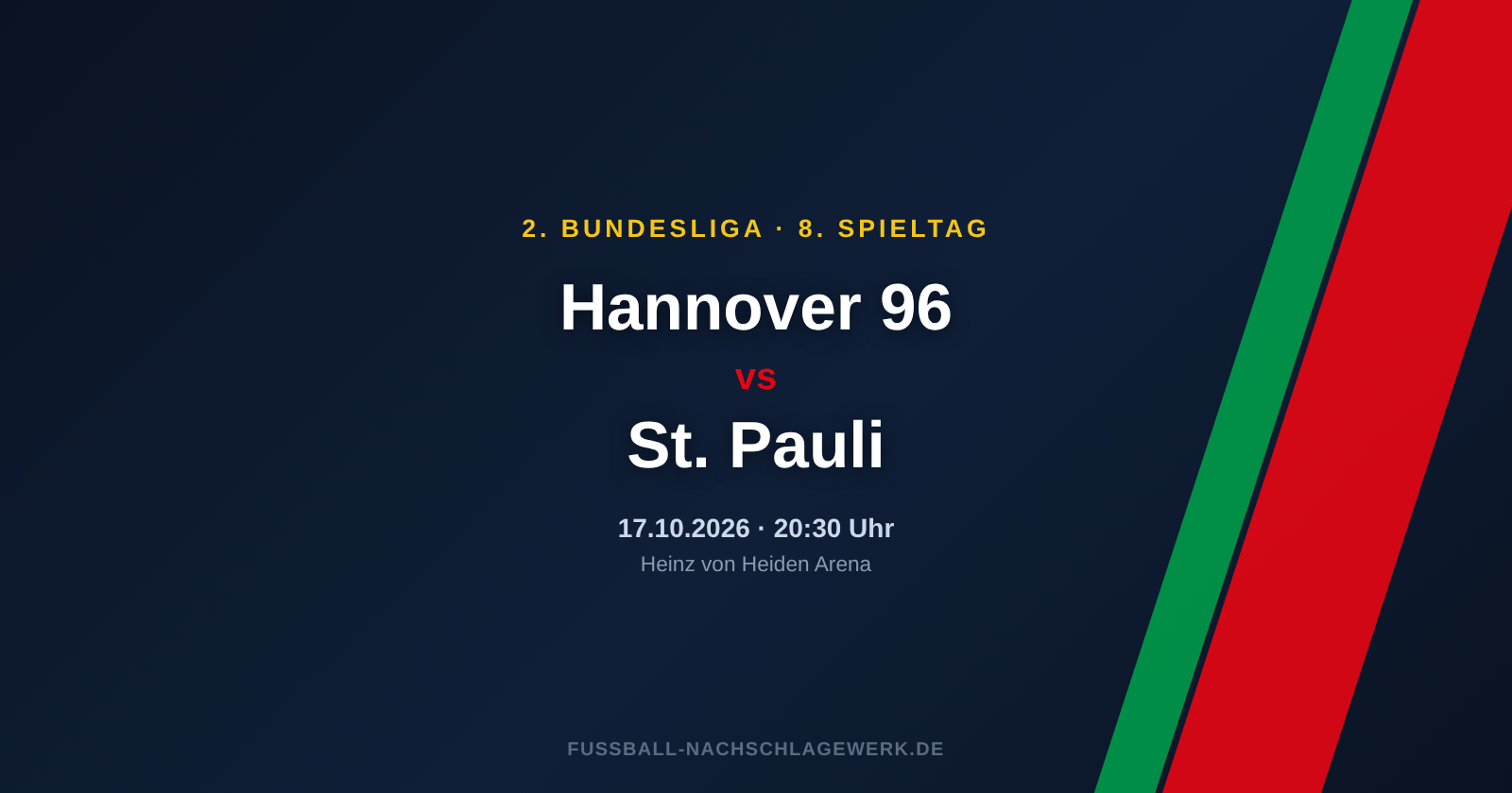 Hannover 96 – St. Pauli: Spieltagsvorschau zum 8. Spieltag der 2. Bundesliga