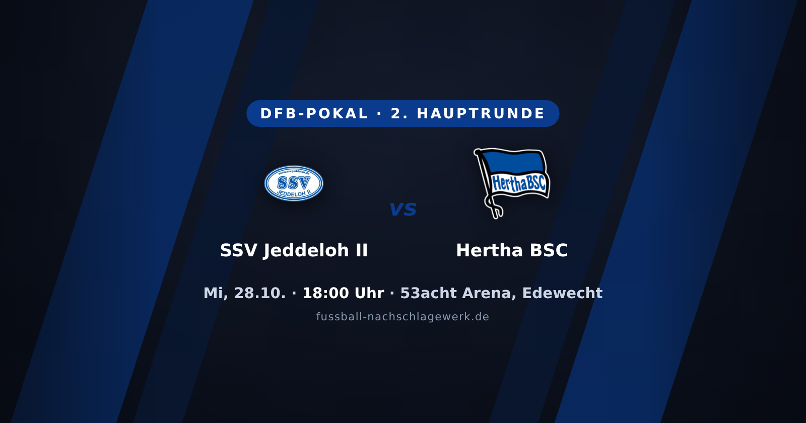 SSV Jeddeloh II – Hertha BSC: Pokalmärchen-Kulisse gegen den Zweitliga-Primus
