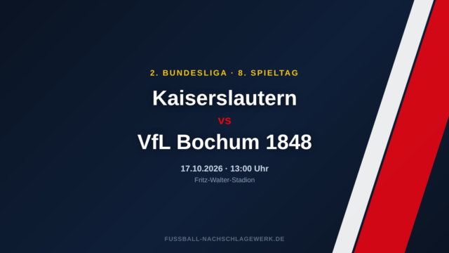 Kaiserslautern – VfL Bochum 1848: Spieltagsvorschau zum 8. Spieltag der 2. Bundesliga