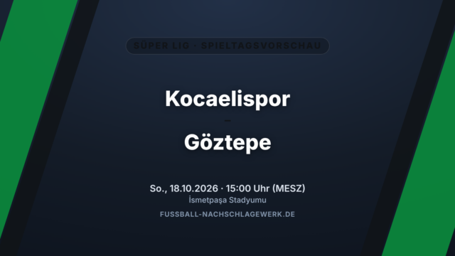 Kocaelispor – Göztepe: Aufsteiger-Höhenflug trifft auf Göztepes Lebenszeichen
