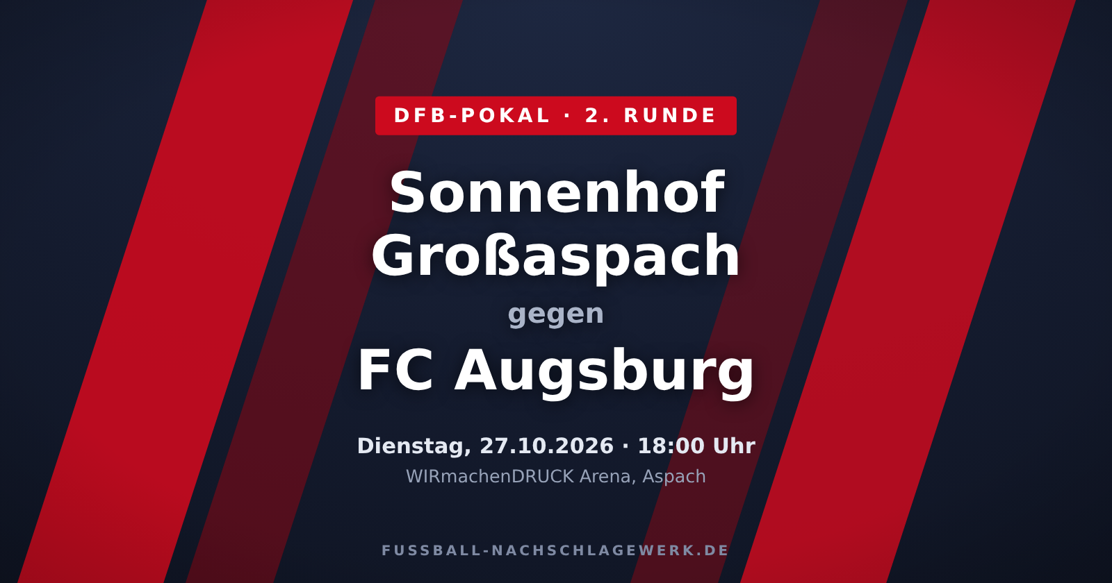 Sonnenhof Großaspach – FC Augsburg: Drittligist träumt vom Pokalwunder
