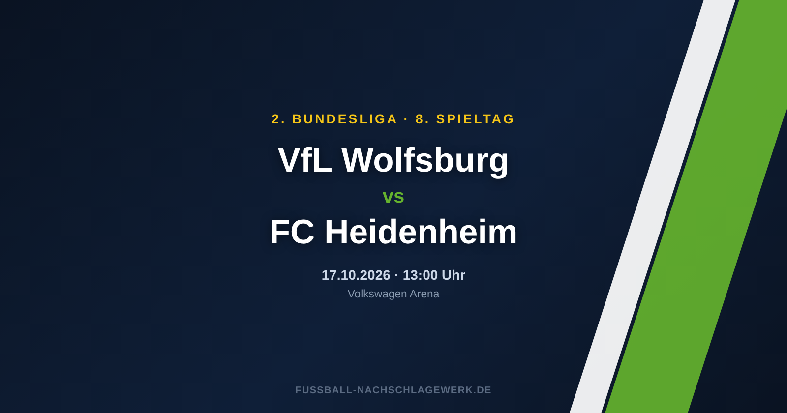 VfL Wolfsburg – FC Heidenheim: Spieltagsvorschau zum 8. Spieltag der 2. Bundesliga