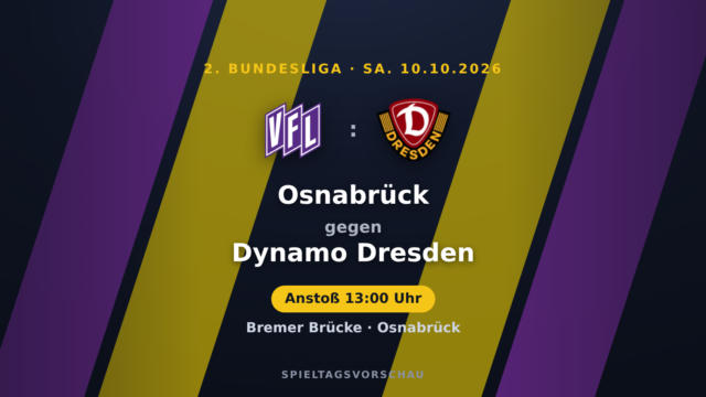 Osnabrück – Dynamo Dresden: Duell auf Augenhöhe | 2. Bundesliga
