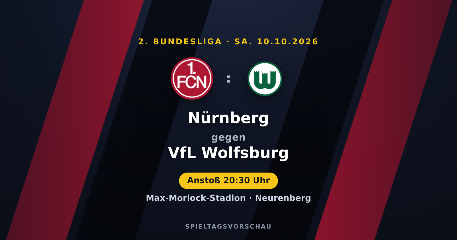 Nürnberg – Wolfsburg: Spitzenspiel um die oberen Plätze | 2. Bundesliga