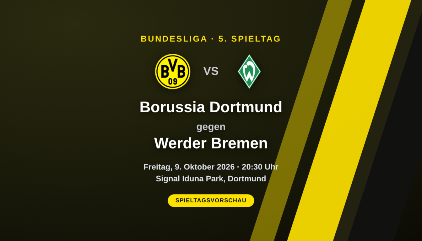 Dortmund – Werder Bremen: Der BVB will den perfekten Start krönen | Bundesliga, 5. Spieltag